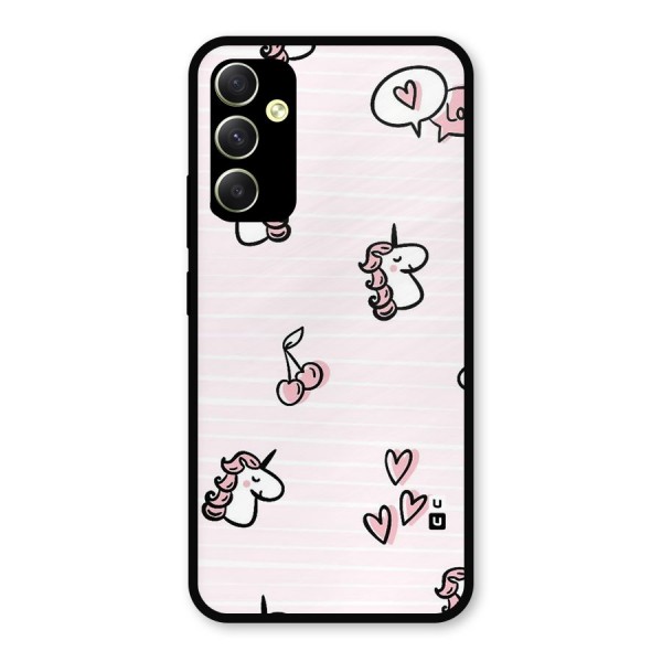 Strawberries And Unicorns Metal Back Case for Galaxy A34