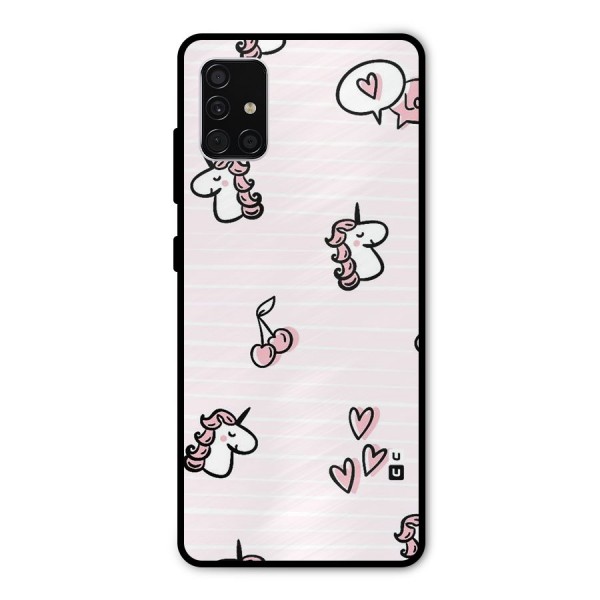 Strawberries And Unicorns Metal Back Case for Galaxy A51