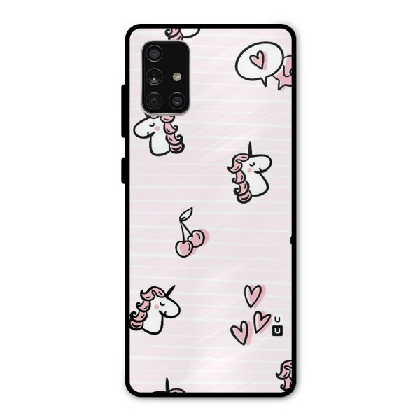 Strawberries And Unicorns Metal Back Case for Galaxy A71