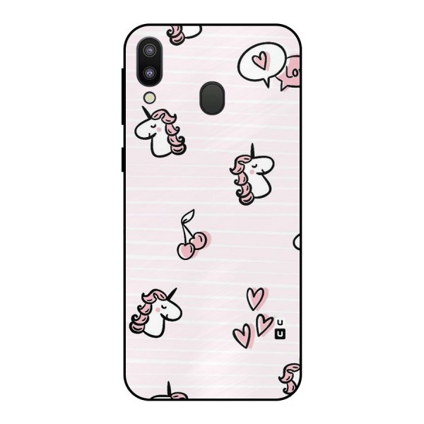 Strawberries And Unicorns Metal Back Case for Galaxy M20