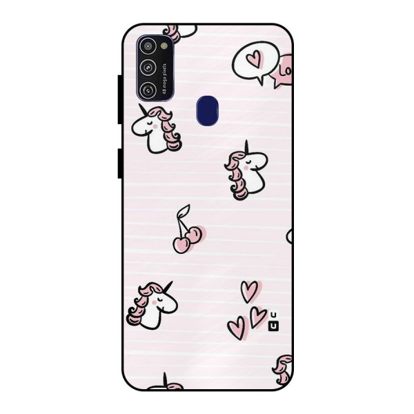 Strawberries And Unicorns Metal Back Case for Galaxy M21