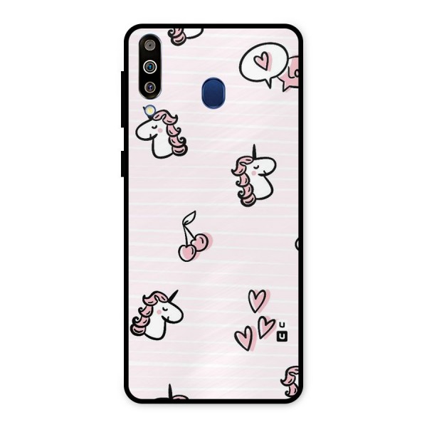 Strawberries And Unicorns Metal Back Case for Galaxy M30