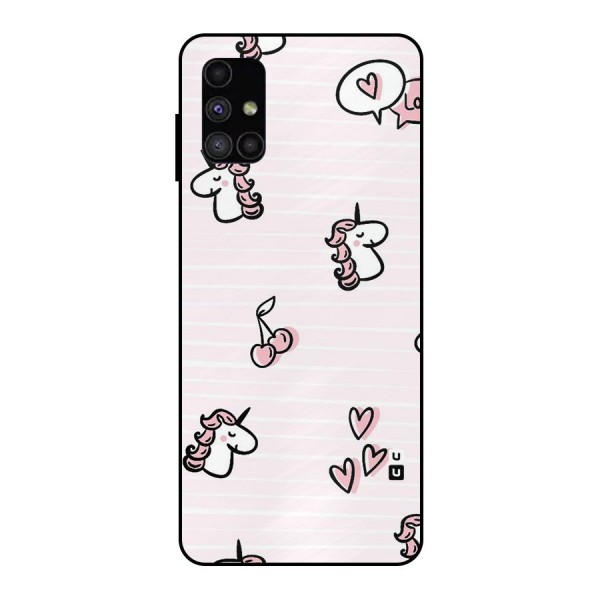 Strawberries And Unicorns Metal Back Case for Galaxy M51