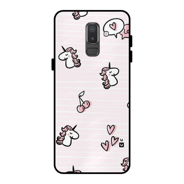 Strawberries And Unicorns Metal Back Case for Galaxy On8 (2018)