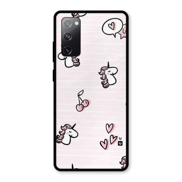 Strawberries And Unicorns Metal Back Case for Galaxy S20 FE 5G