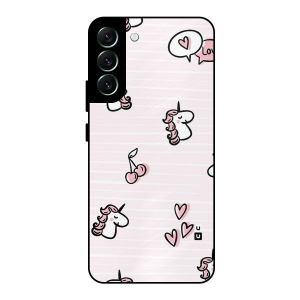 Strawberries And Unicorns Metal Back Case for Galaxy S22 Plus 5G