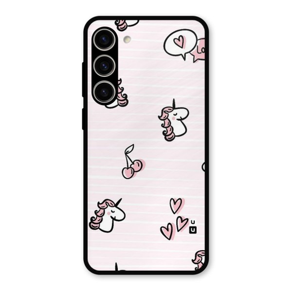 Strawberries And Unicorns Metal Back Case for Galaxy S23 Plus