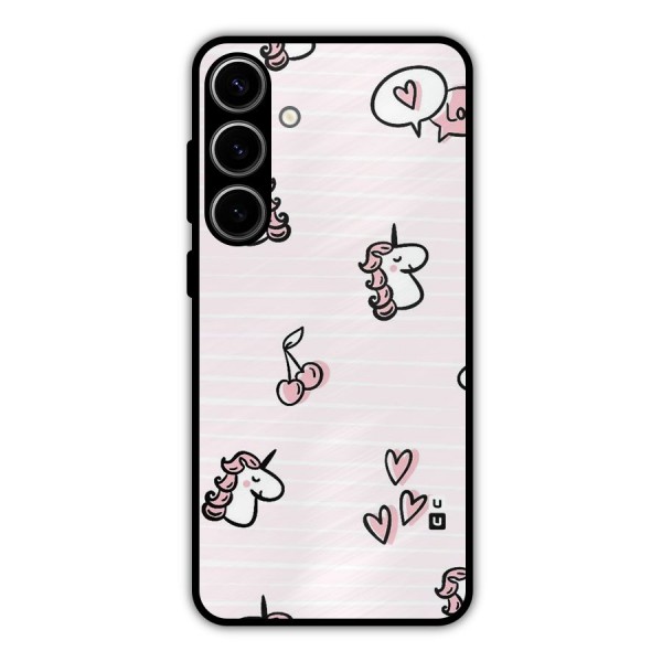 Strawberries And Unicorns Metal Back Case for Galaxy S24 Plus