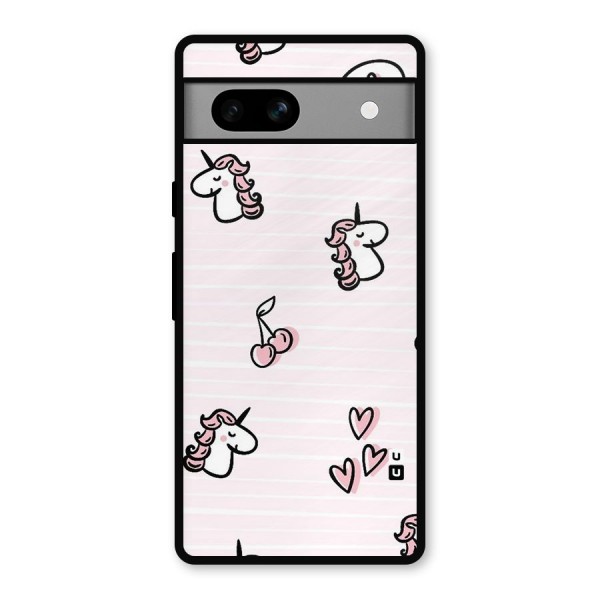 Strawberries And Unicorns Metal Back Case for Google Pixel 7a