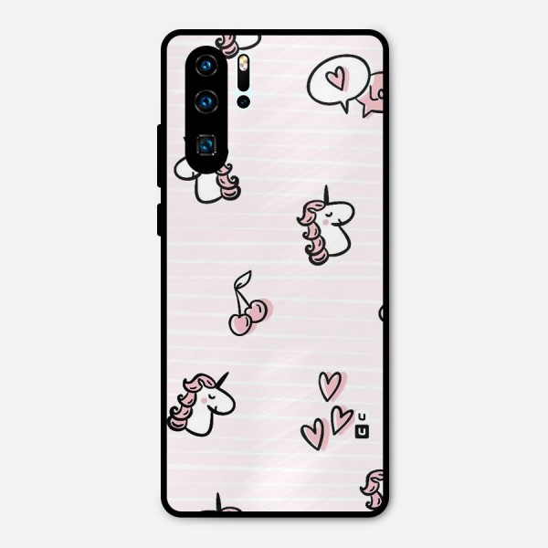 Strawberries And Unicorns Metal Back Case for Huawei P30 Pro