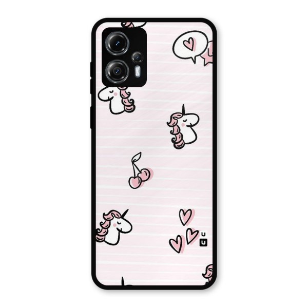 Strawberries And Unicorns Metal Back Case for Moto G13