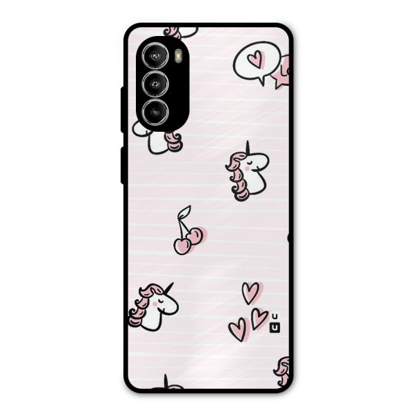 Strawberries And Unicorns Metal Back Case for Moto G52