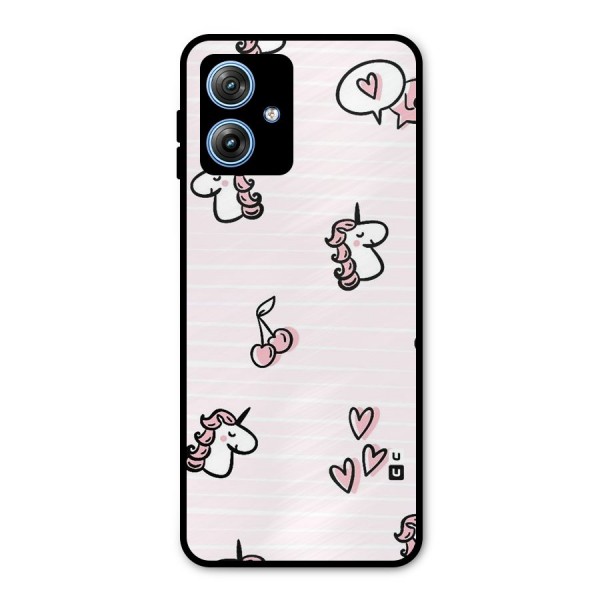 Strawberries And Unicorns Metal Back Case for Moto G54