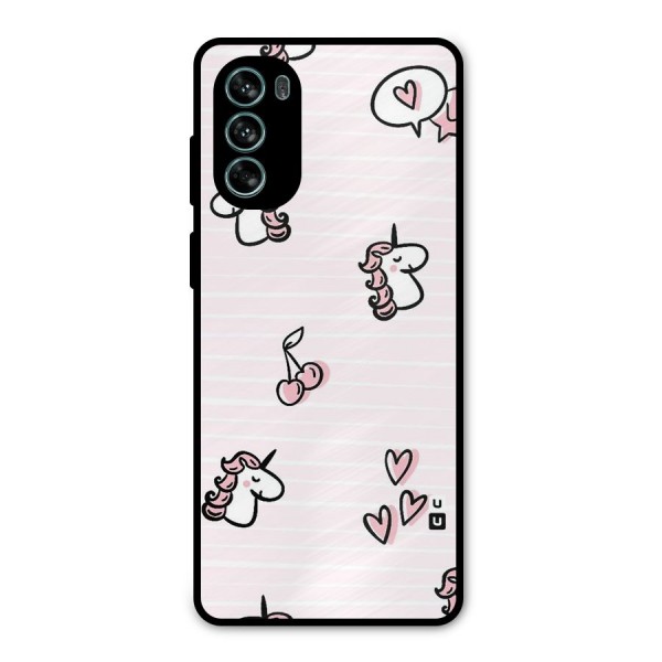 Strawberries And Unicorns Metal Back Case for Moto G62