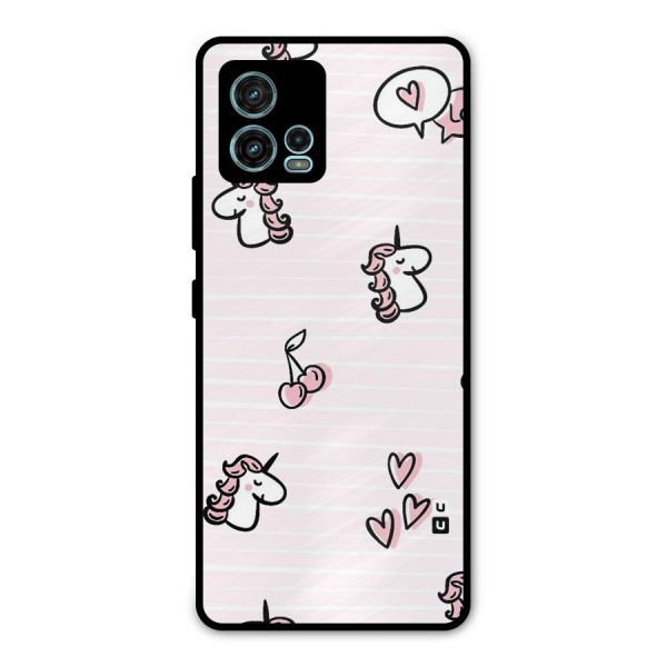 Strawberries And Unicorns Metal Back Case for Moto G72