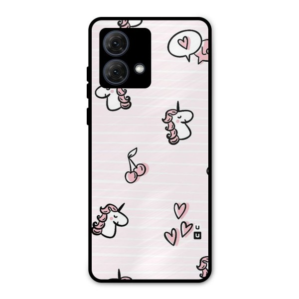 Strawberries And Unicorns Metal Back Case for Moto G84