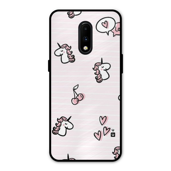 Strawberries And Unicorns Metal Back Case for OnePlus 7