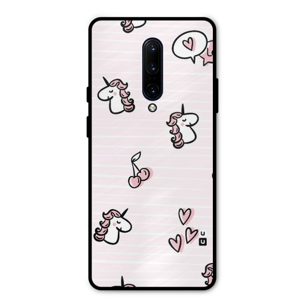 Strawberries And Unicorns Metal Back Case for OnePlus 7 Pro
