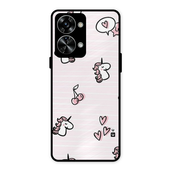 Strawberries And Unicorns Metal Back Case for OnePlus Nord 2T