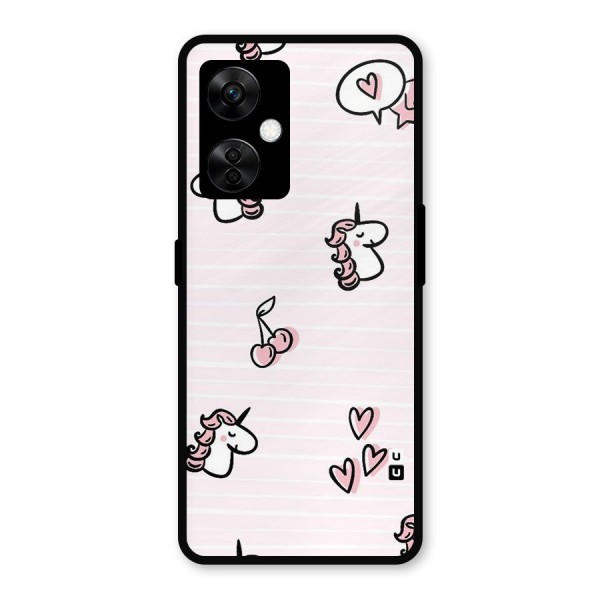 Strawberries And Unicorns Metal Back Case for OnePlus Nord CE 3 Lite