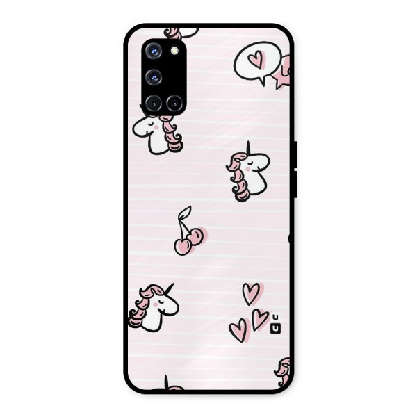 Strawberries And Unicorns Metal Back Case for Oppo A52