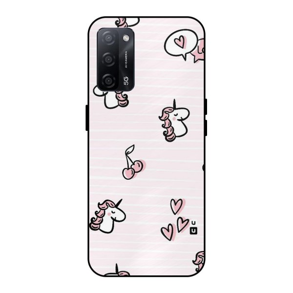 Strawberries And Unicorns Metal Back Case for Oppo A53s 5G