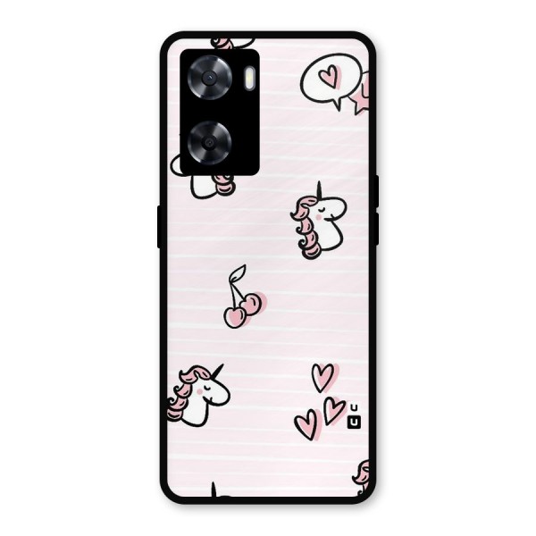 Strawberries And Unicorns Metal Back Case for Oppo A57 2022