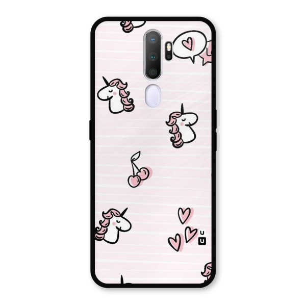 Strawberries And Unicorns Metal Back Case for Oppo A5 (2020)