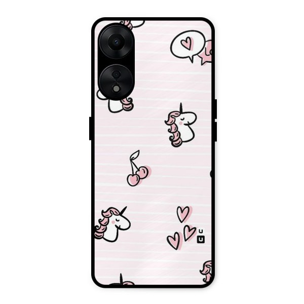 Strawberries And Unicorns Metal Back Case for Oppo A78 5G