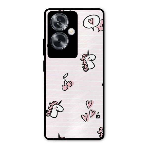Strawberries And Unicorns Metal Back Case for Oppo A79 5G
