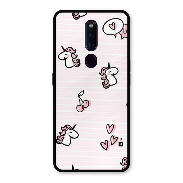 Strawberries And Unicorns Metal Back Case for Oppo F11 Pro