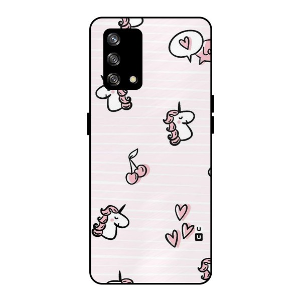 Strawberries And Unicorns Metal Back Case for Oppo F19