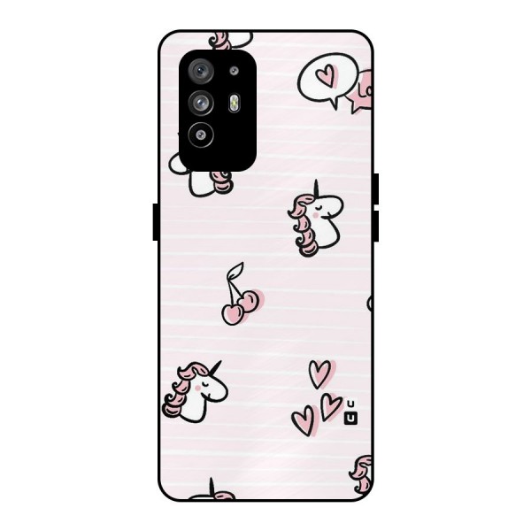 Strawberries And Unicorns Metal Back Case for Oppo F19 Pro Plus 5G