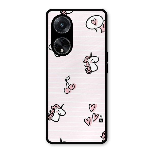 Strawberries And Unicorns Metal Back Case for Oppo F23