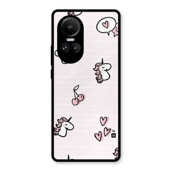 Strawberries And Unicorns Metal Back Case for Oppo Reno10