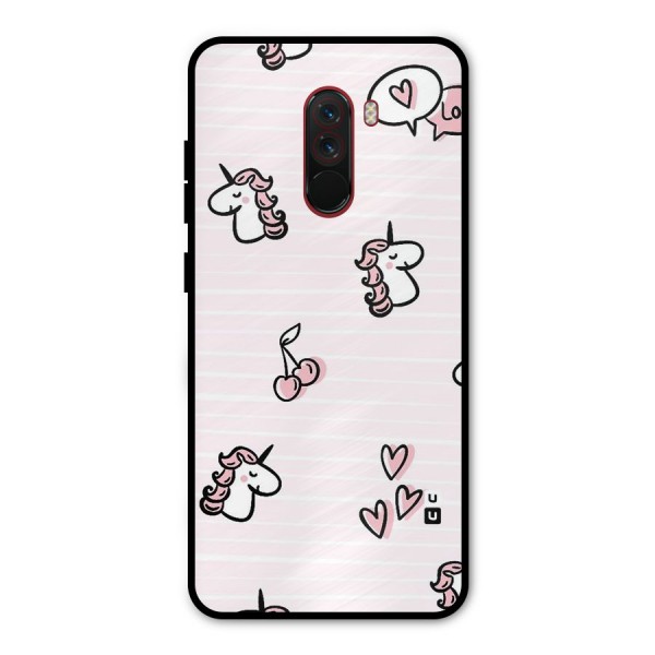 Strawberries And Unicorns Metal Back Case for Poco F1