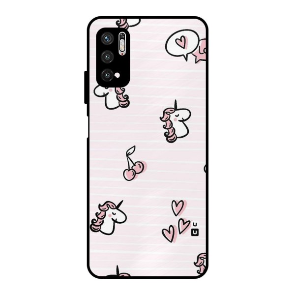 Strawberries And Unicorns Metal Back Case for Poco M3 Pro 5G