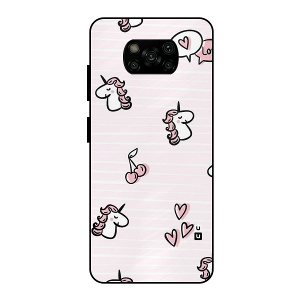Strawberries And Unicorns Metal Back Case for Poco X3