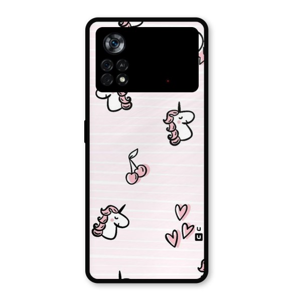 Strawberries And Unicorns Metal Back Case for Poco X4 Pro 5G