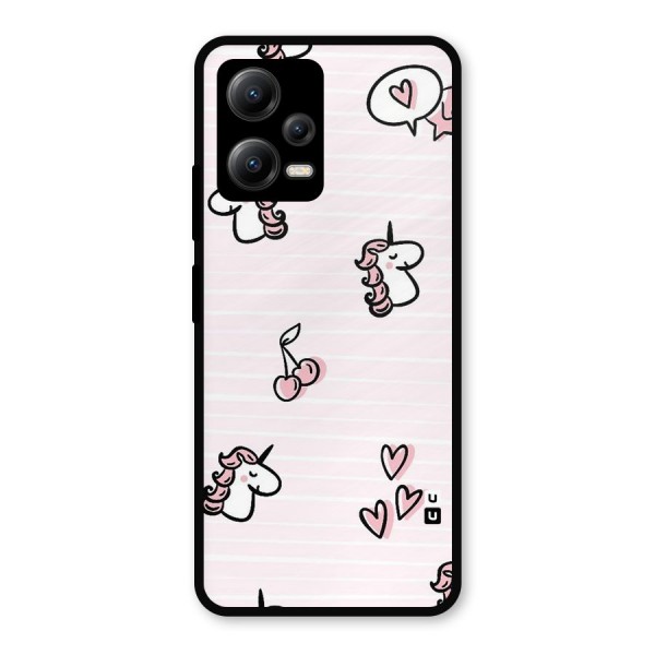 Strawberries And Unicorns Metal Back Case for Poco X5