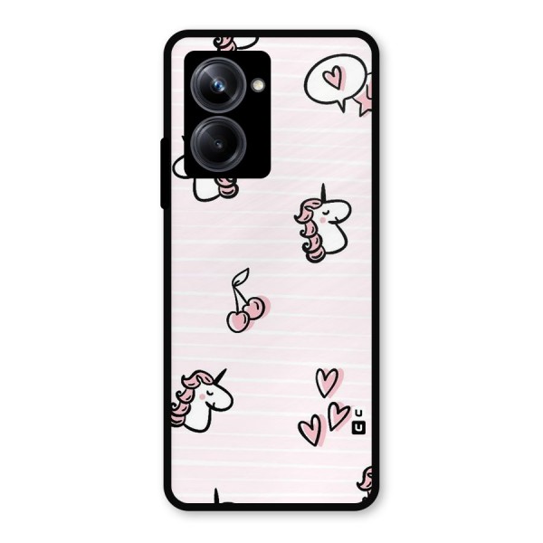 Strawberries And Unicorns Metal Back Case for Realme 10 Pro