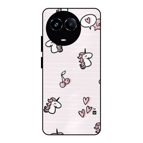Strawberries And Unicorns Metal Back Case for Realme 11X