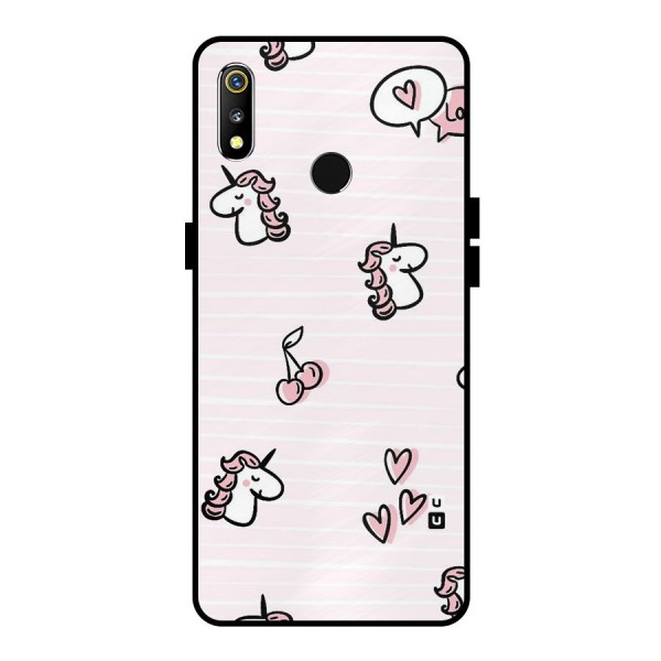 Strawberries And Unicorns Metal Back Case for Realme 3
