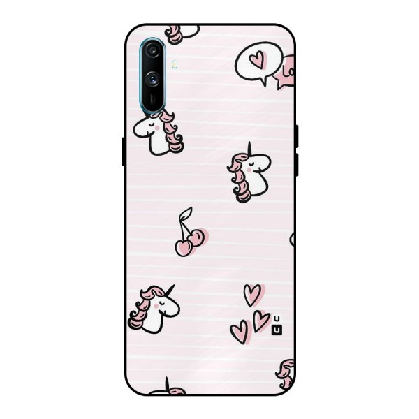 Strawberries And Unicorns Metal Back Case for Realme C3
