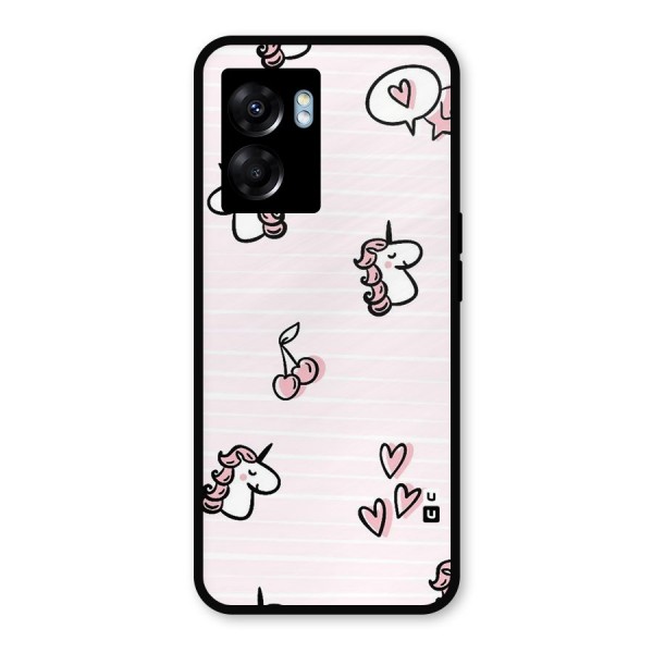 Strawberries And Unicorns Metal Back Case for Realme Narzo 50 5G