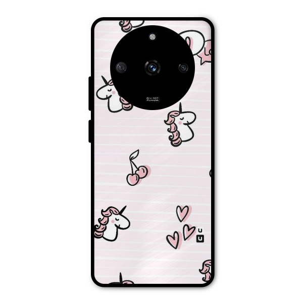 Strawberries And Unicorns Metal Back Case for Realme Narzo 60 5G