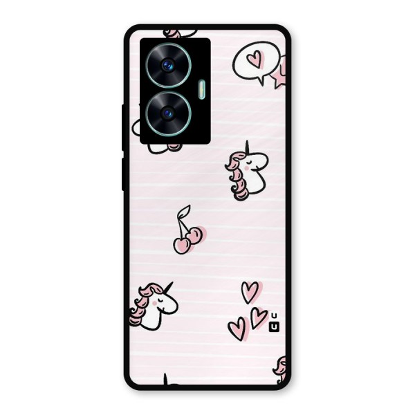 Strawberries And Unicorns Metal Back Case for Realme Narzo N55