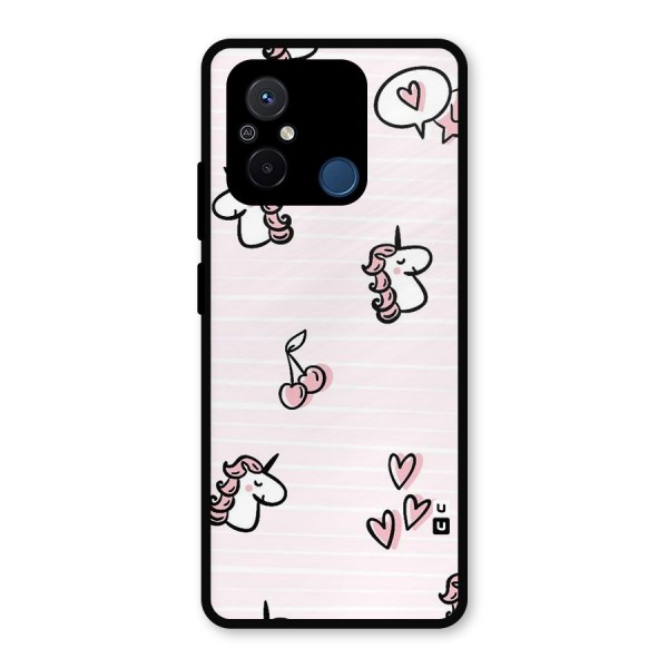 Strawberries And Unicorns Metal Back Case for Redmi 12C