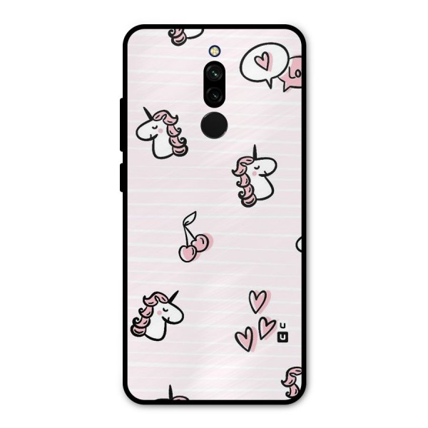 Strawberries And Unicorns Metal Back Case for Redmi 8