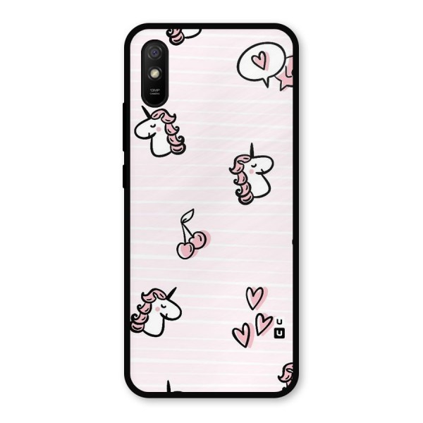 Strawberries And Unicorns Metal Back Case for Redmi 9a
